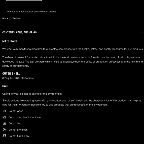 Zara black jute belt squared acetate buckle - Picture 5 of 5